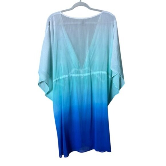 Rod Beattie Women Poncho Ruana Cover Up XXL Beach Coastal Festival Kimono - Picture 5 of 10